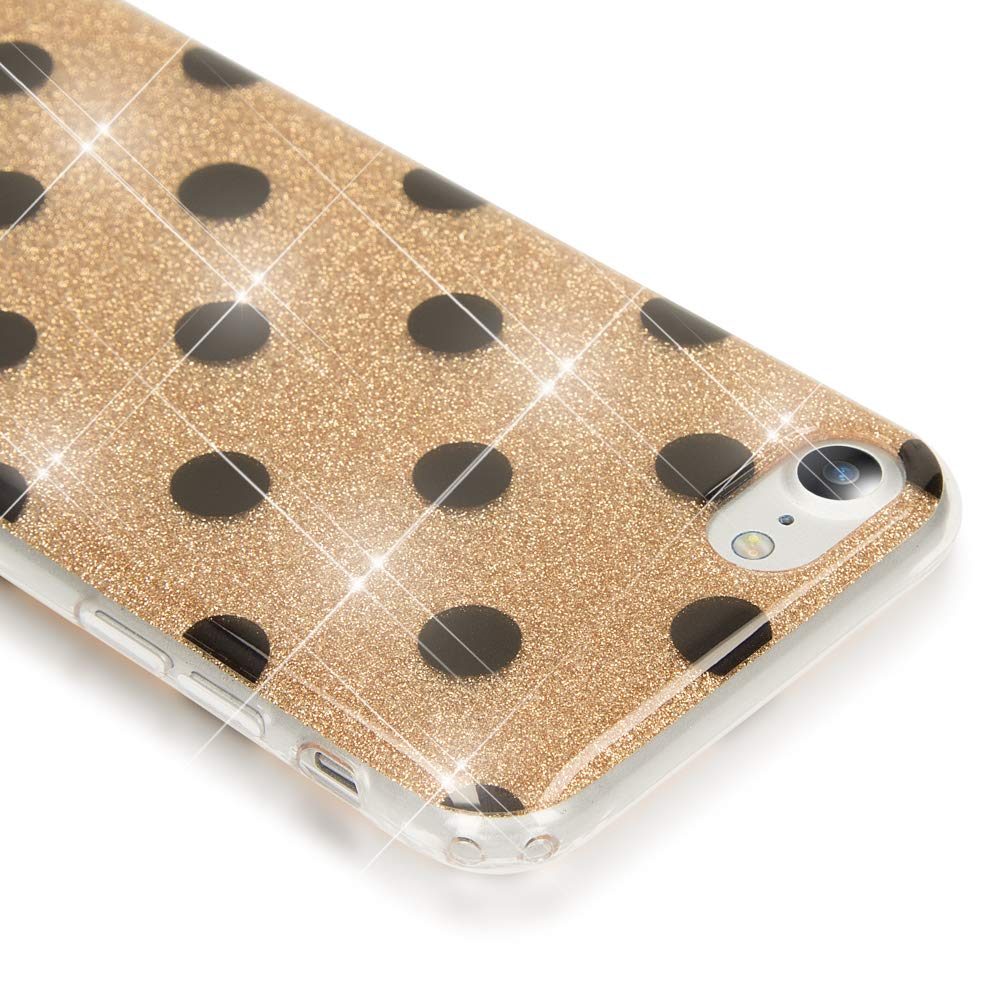 NALIA Cover Glitter Per IPhone 14 Pro – Custodia Sottile In TPU Trasparente Con Paillettes Oro, Antigiallo