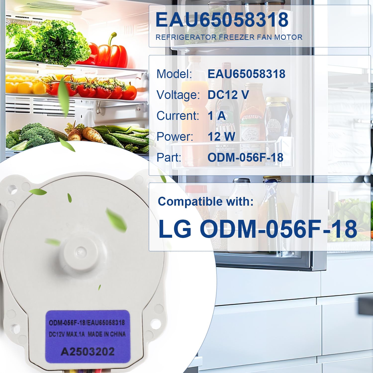 Per ventola motore DC frigorifero LG EAU65058313 accessori