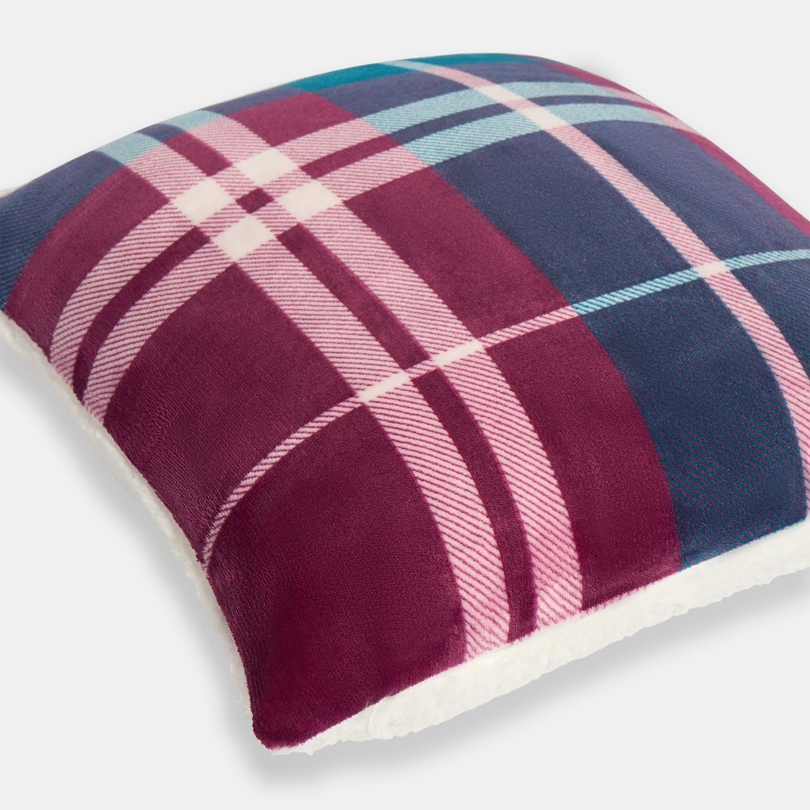 Ohs Burgundy Set Of 2 Cushion Covers 45 X 45Cm, Soft Classic Winsford Check Throw Pillow Covers With Invisible Zipper Decorative Square Pillow Cases 2 Pack For Living Room Bedroom,