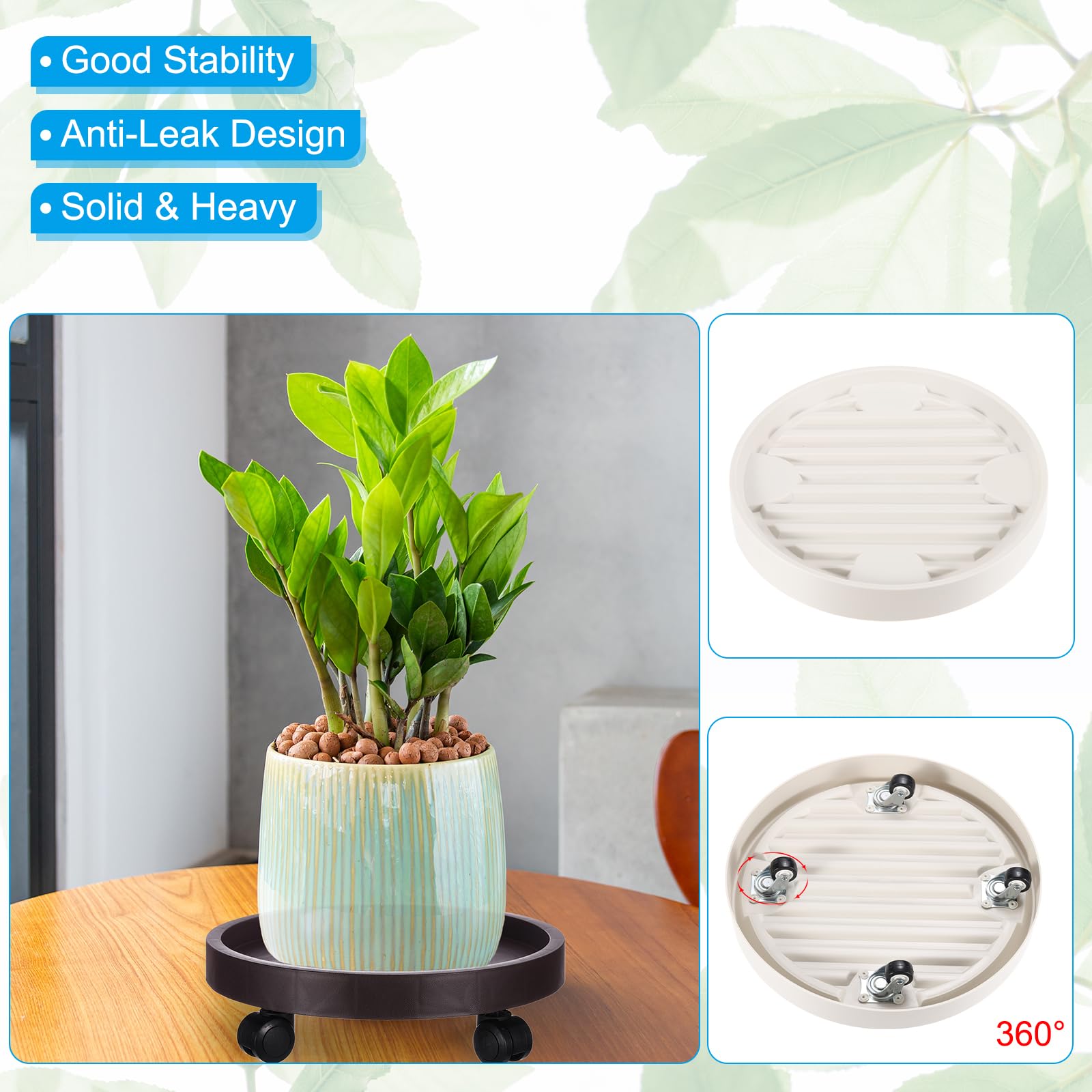 PATIKIL Plant Stand with Hidden Wheels - Image 3