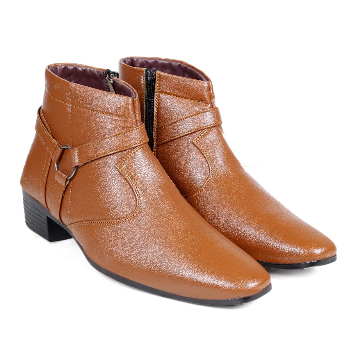 yuvrato baxi Men's Height Increasing/Elevator Synthetc Meterial Formal Slip-On Ankle Zipper Boots-picture-27