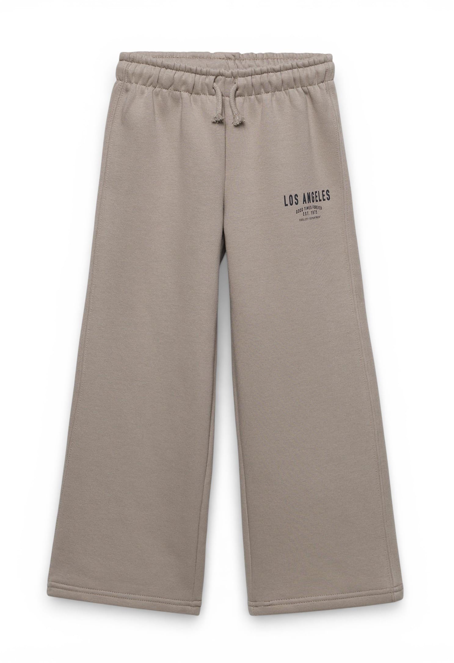 Alan Jones Clothing Girls Wide-Leg Trackpants | Elastic Waist with Drawstring | Front Letter Print Casual Pants for Kids & Teens-image-40