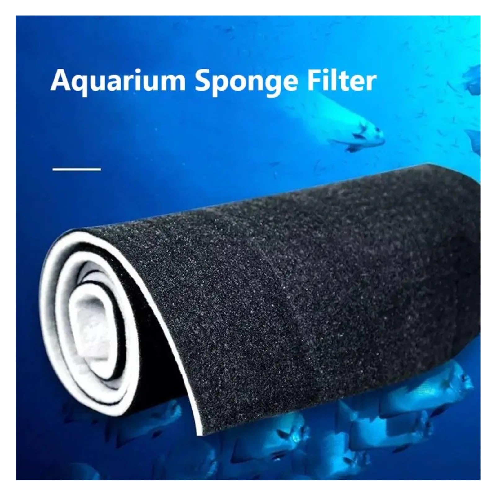 Filtro de Esponja for Acuario Doble Capa - 1 cm Grosor, Blanco y Negro(110-30cm)