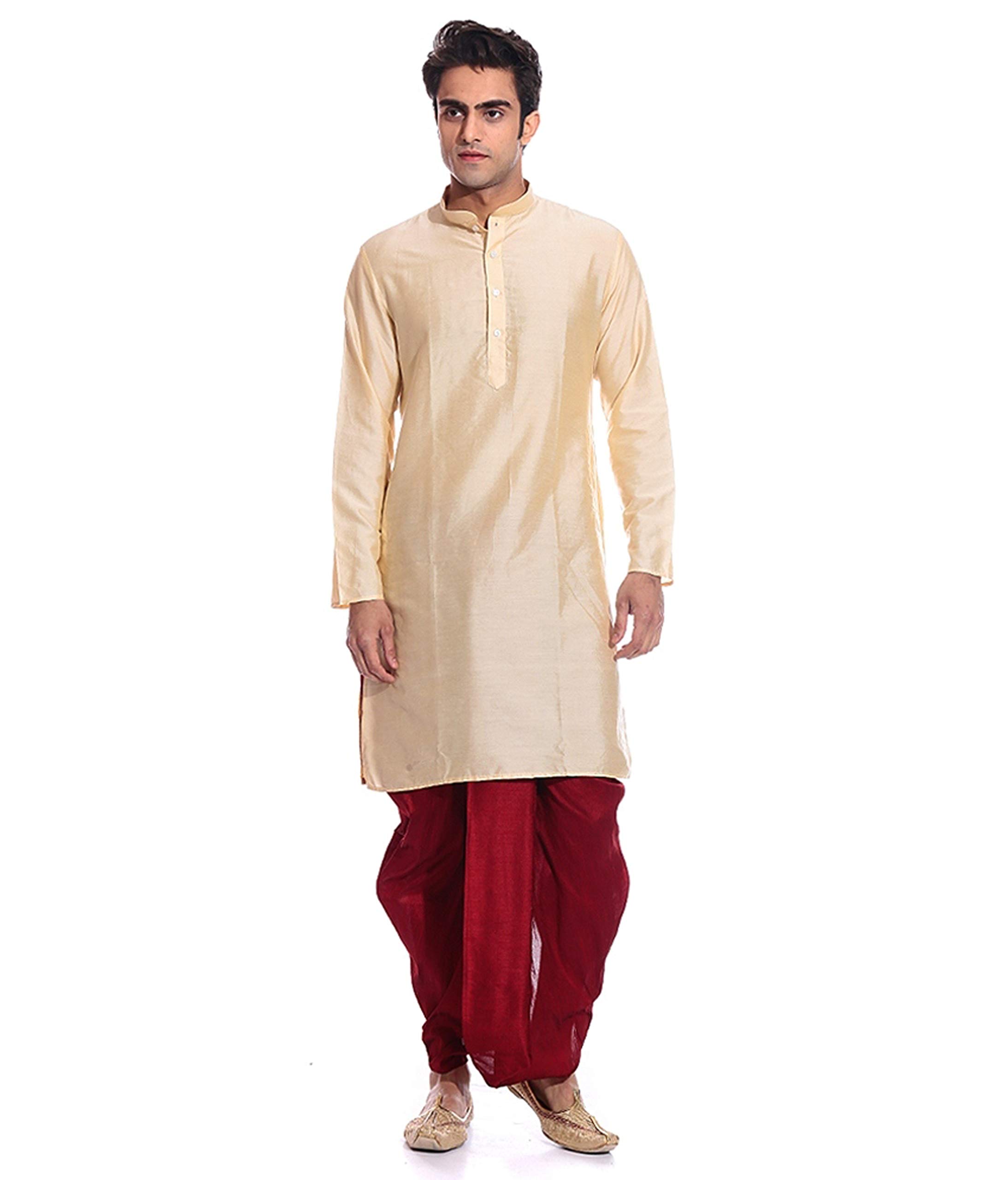 modern garments Men Dupion Silk Readymade Dhoti Kurta Set-picture-44