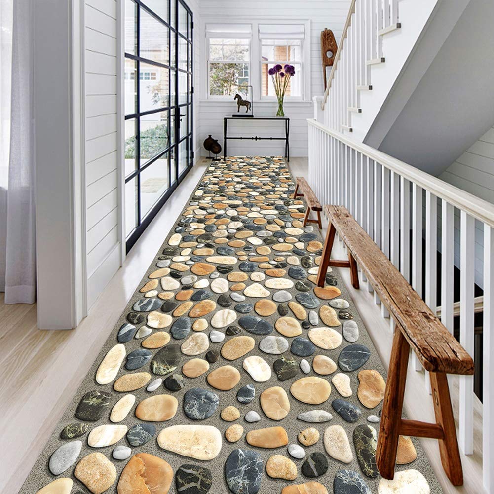 Tapis de bain antidérapant et de sol design pavé 3D tissage dense