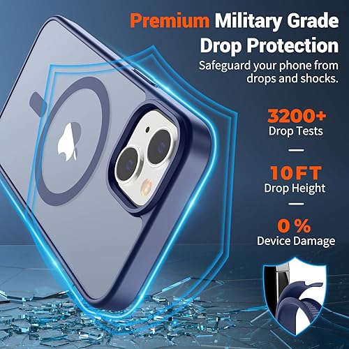 Miniatura 860 de SUPFINE - Funda magnética para iPhone 13 Pro Max (compatible con MagSafe), (protección contra caídas de grado militar de 10 pies), delgada, Negro