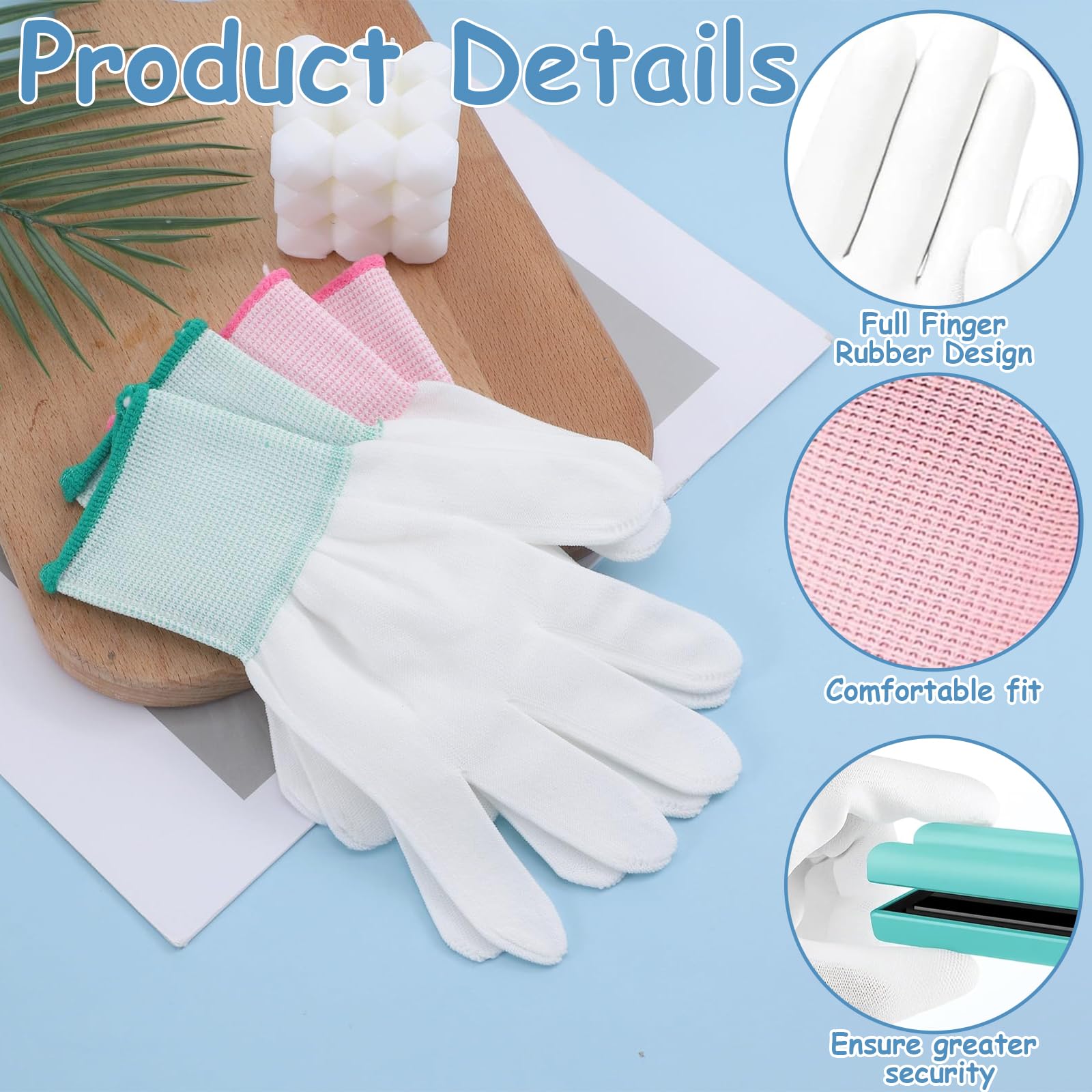 Gants Anti-Chaleur Résistants pour Coiffure – Protection Thermique pour Bigoudis, Fer à Lisser et Curling – Lot de 2 Gants (Rose et Vert) – Sécurisés et Confortables