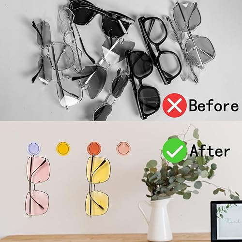 Miniatura 3 de BERVYOSW 10 soportes para lentes de sol, organizador de lentes de sol montado en la pared, soporte para gafas, exhibidor de gafas, organizador de