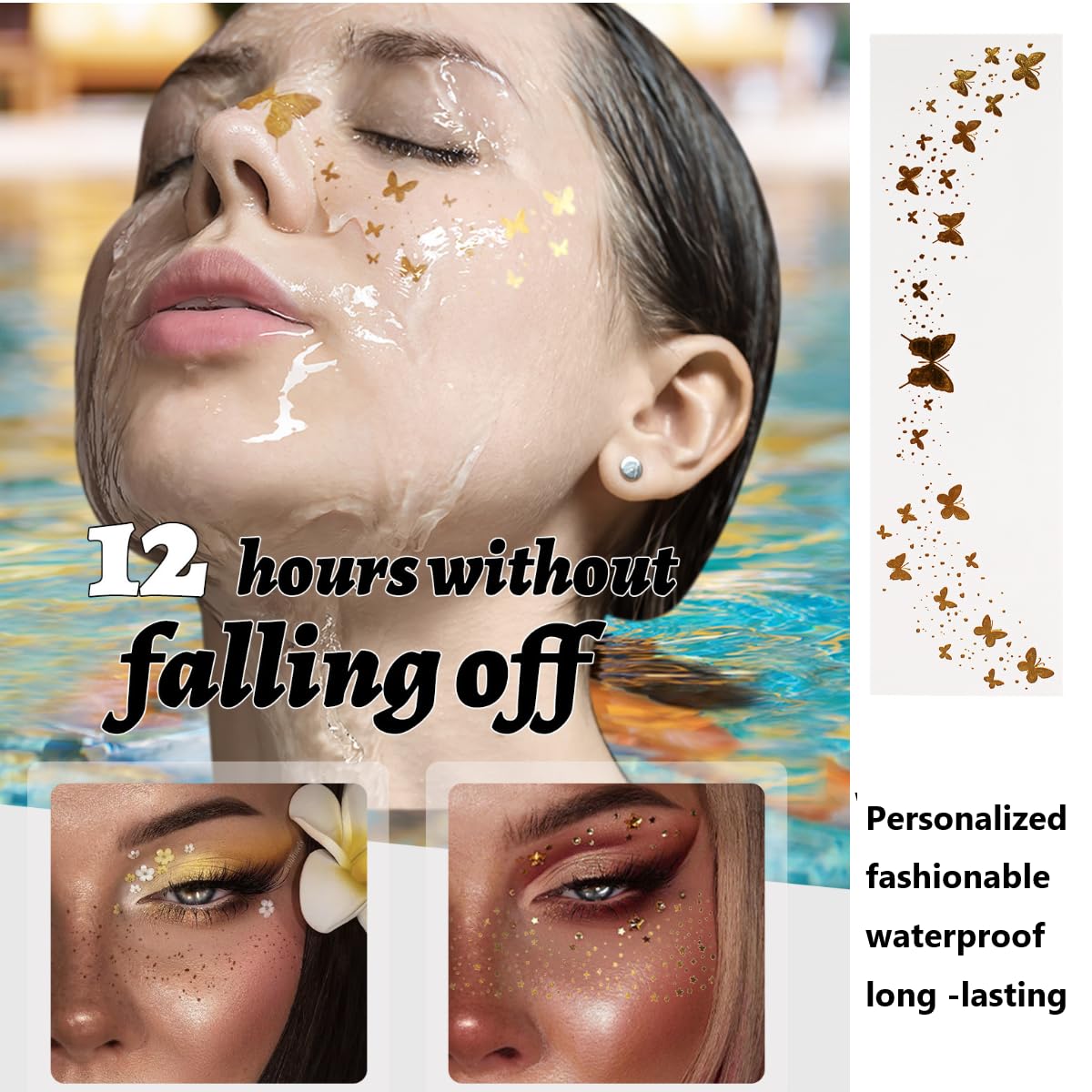 KARLOR temporary freckles tattoos metallic gold freckles sticker waterproof tattoo flash makeup sticker face tattoo shimmer glitter designs tattoo stickers party carnival - Image 3