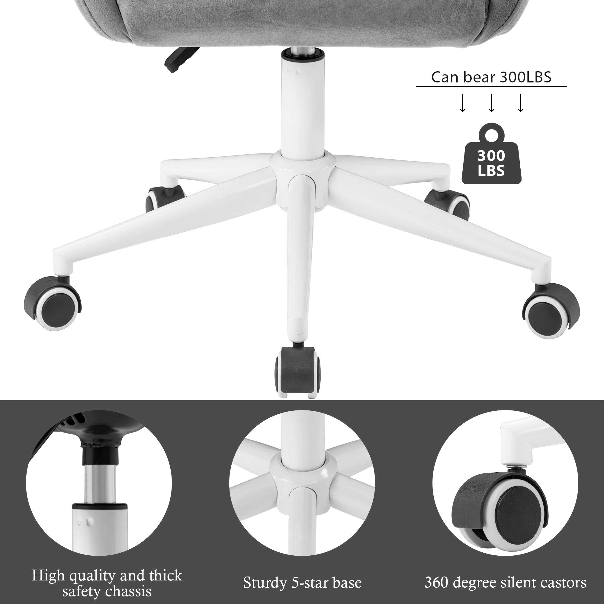 Flieks Home Office Chairs Swivel Ergonomic Desk Chairs Velvet Executive Chairs Adjustable