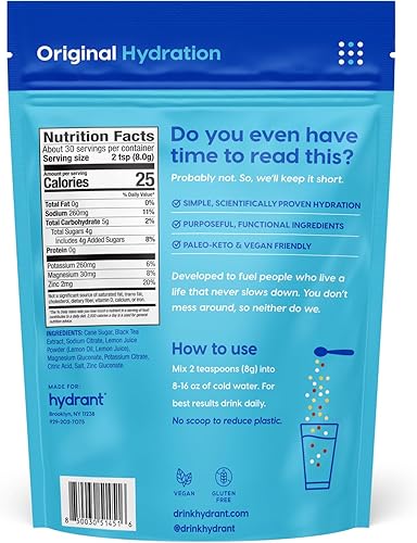 Miniatura 4 de HYDRANT Mezcla de bebida con electrolitos a granel, hidratación de acción rápida con jugo de fruta real en polvo endulzado con azúcar de caña y sin