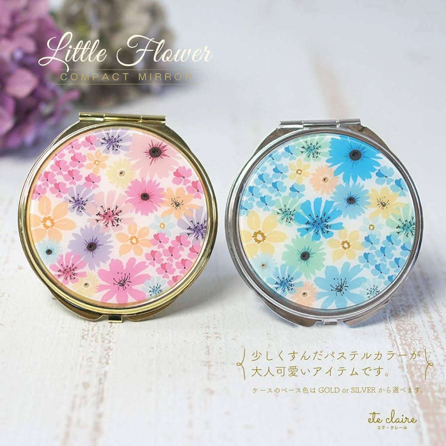 青い花柄 コンパクト 両面ミラー 丸い 薄い 軽い かわいい Amazon.co 青い花柄 コンパクト 両面ミラー 丸い 薄い 軽い かわいい Amazon.co
