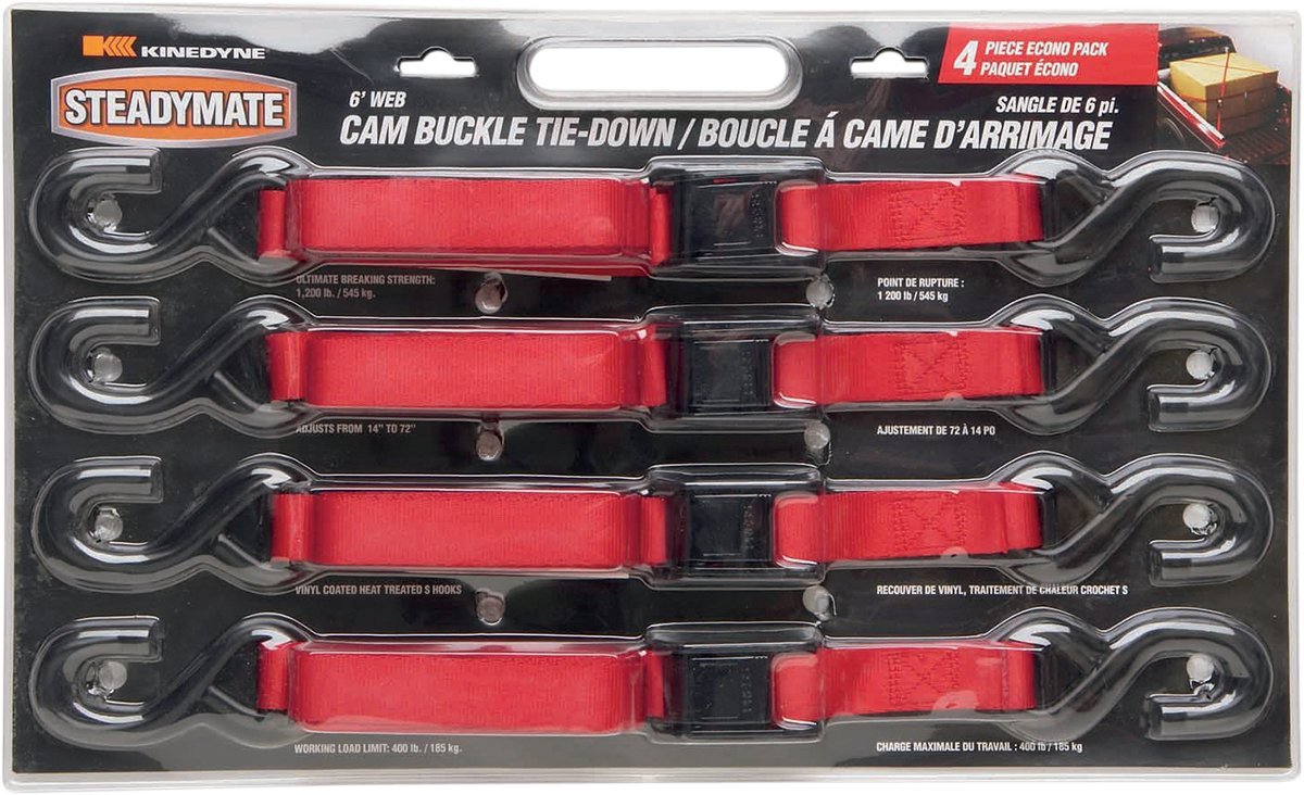 Steadymate 15532 6' Cam Buckle Strap - Pack of 4