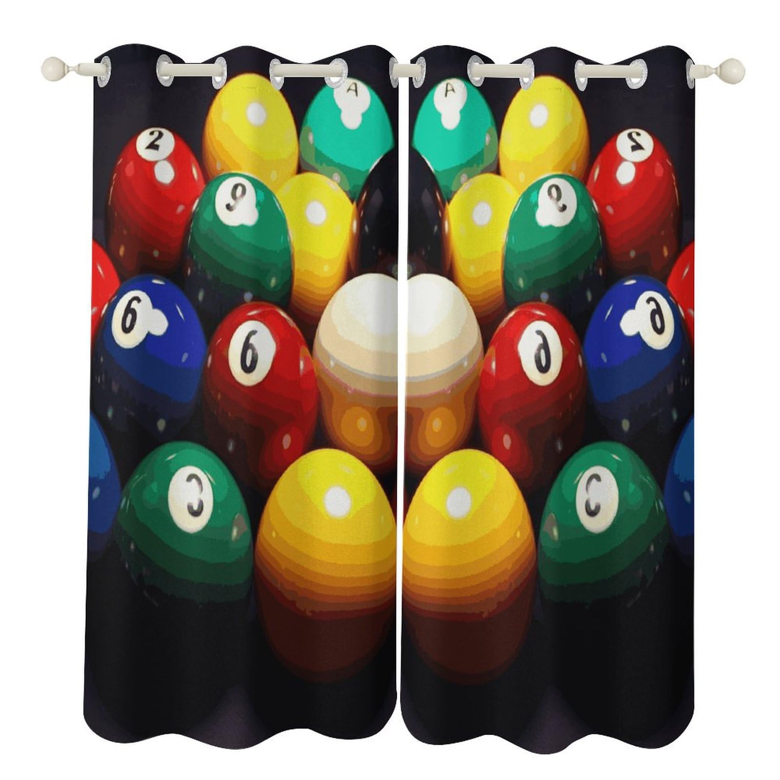 Rideaux isolation thermique motif billard pour salon et bureau calme