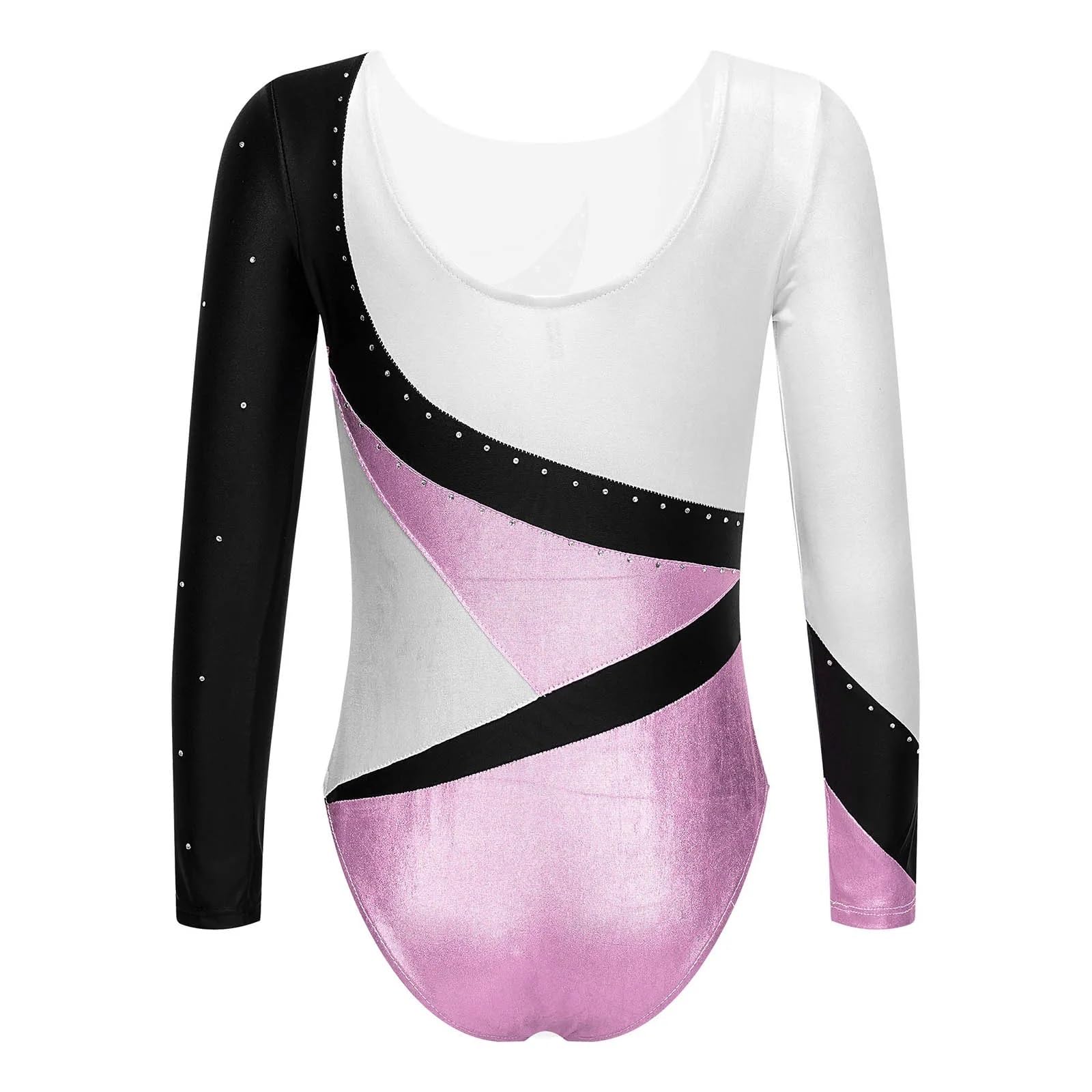 Leotardo para Competición de Gimnasia Body for niños, gimnasia, diamantes de imitación, leotardo de manga larga, traje de Ballet for baile, patinaje artístico, disfraces de rendimiento brillantes(Blue