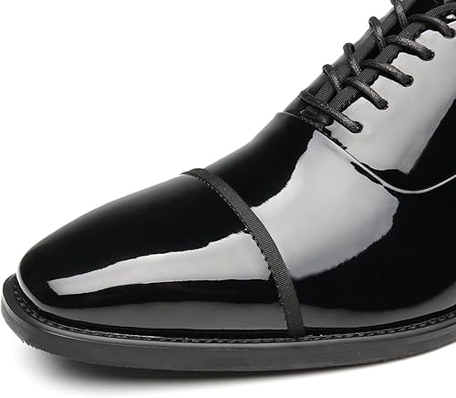 Miniatura 5 de Zapatos de esmoquin de charol zapatos de boda para hombres con punta de casquillo con cordones formales de negocios Oxford zapatos