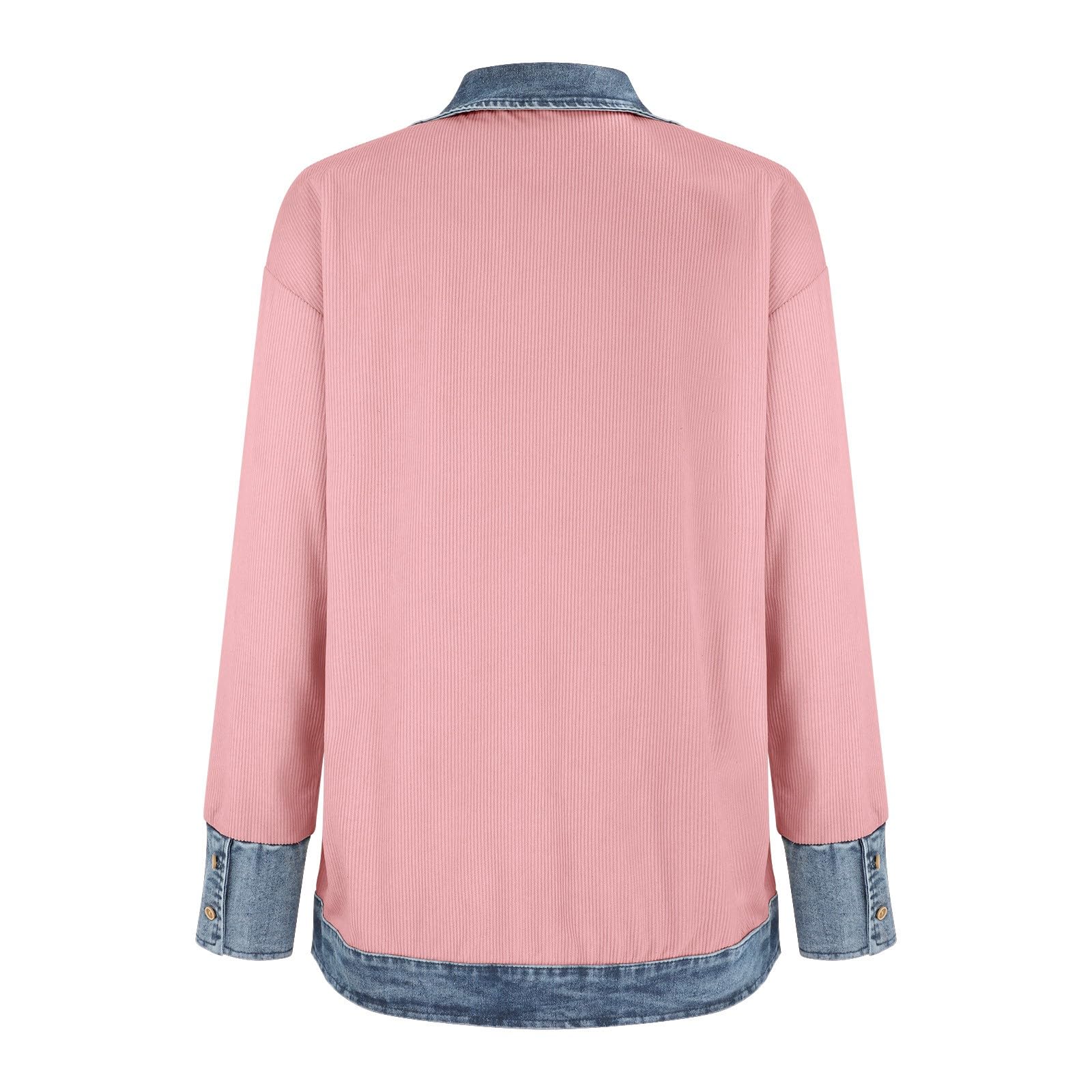 Chaqueta vaquera empalmada para mujer, casual, parte delantera