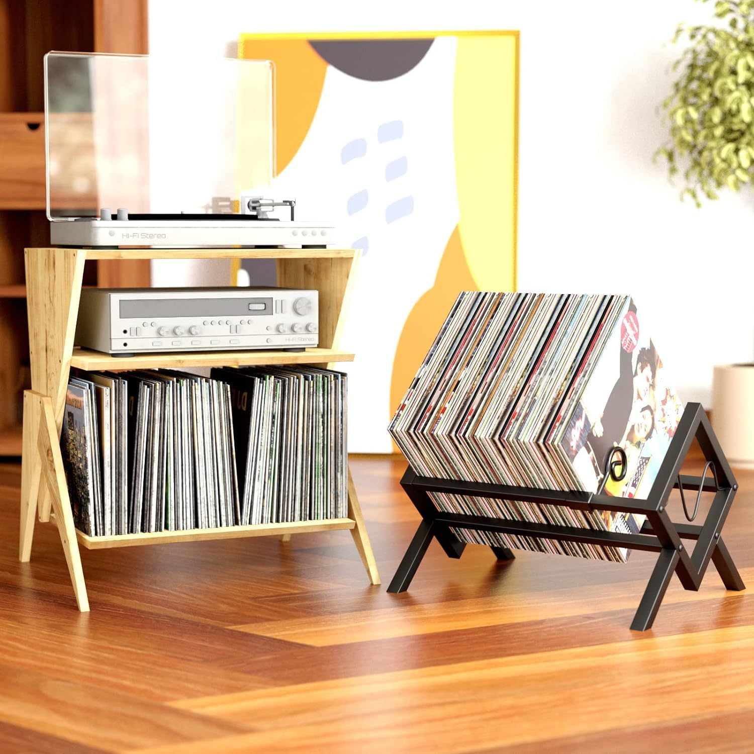 JANE EYRE Vinyl Record Stand, Metal Vinyl Record Holder for 80-100 LPs, Vinyl Storage Rack and Audio Album Shelf - Image 4