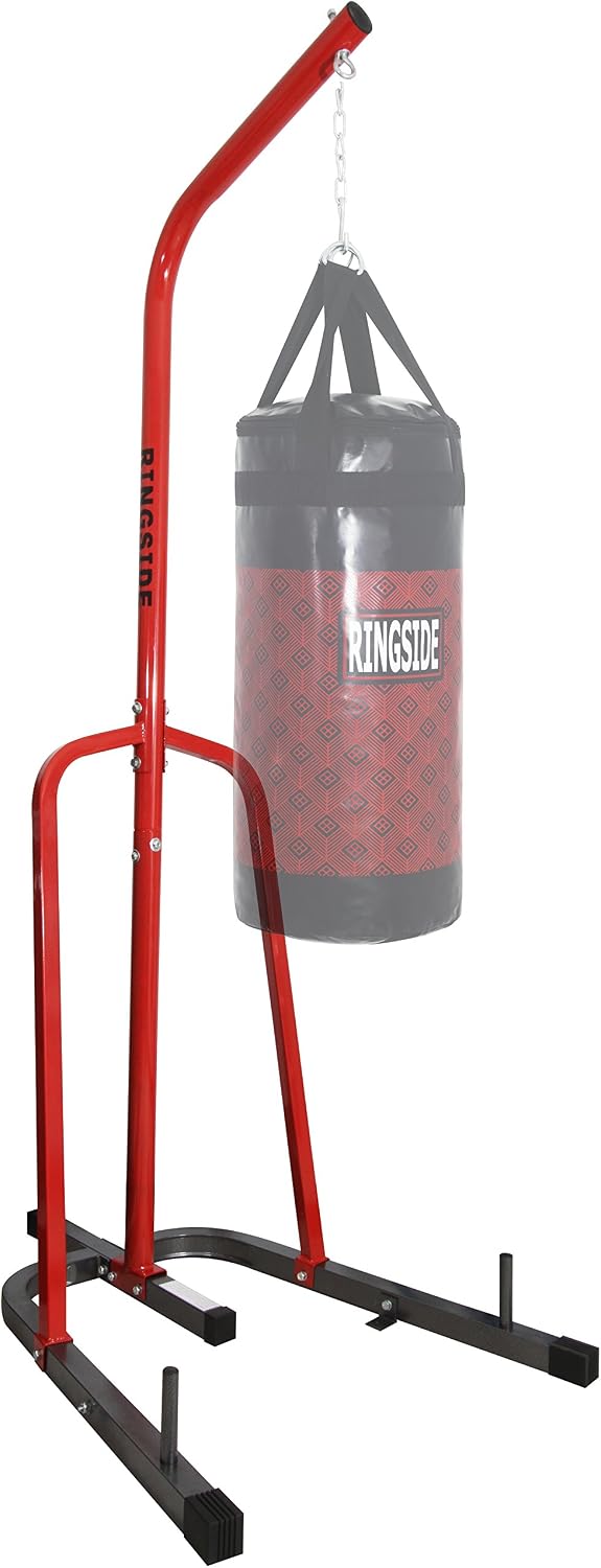 Ringside Prime Heavy Bag Stand, Free‑Standing Steel Frame Supports 100 lb Bags with 3 Stability Pegs, Full 180° Access, Easy Setup for Home or Gym, with or Without Speed Bag Platform