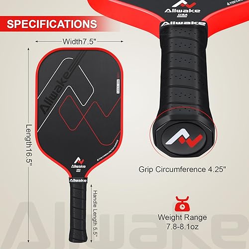 Miniatura 2 de T700 Carbon Fiber Pickleball Paddles - USAPA Approved  8.0oz Lightweight Design  Honeycomb Polymer Core for Control & Power  Textured Surface + Edge