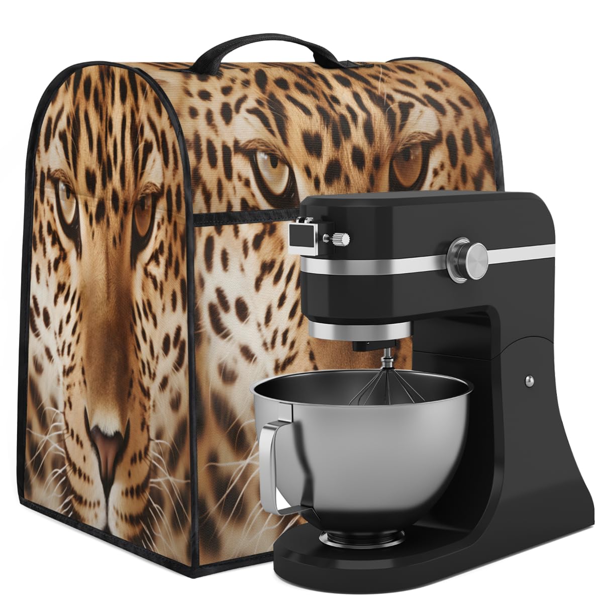 Coffee Maker Cover Animal Leopard Portrait Kitchen Appliance Covers Small Appliance Covers Blender Cover Juicer Cover Dust Covers for Kitchen Appliances with Top Handle and Pockets,Washable,C357