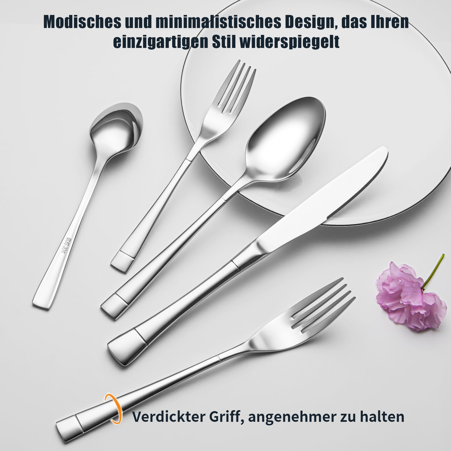 30-teiliges 18/10 Edelstahl Besteck, EIUBUIE Premium Besteck Set 6 Personen