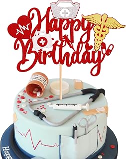 Rsstarxi Glitter Nurse Birthday Cake Topper
