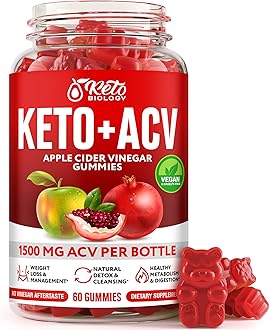 Keto ACV Gummies for Weight Loss & Detox - ACV Keto Gummies 1500 mg - Vegan Apple Cider Vinegar Gummies for Ketosis, Metabolism & Energy - AC Keto Gummies - 60 Count