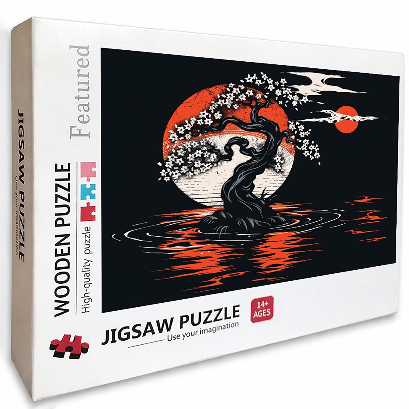 Negro Puzzle de 2000 Piezas para Adultos, Puzzle Madera con Caja 99x70cm, Rompecabezas Adultos de Alta Dificultad, DIY Juego de Rompecabezas, Pasatiempo Creativo, Decoración de Verano, (Luna) 0-7524