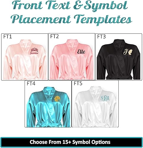 Miniatura 7 de Batas personalizadas para niñas con bonito diseño de símbolo, bata personalizada para niña de las flores, añade un corazón, flor, tiara y más