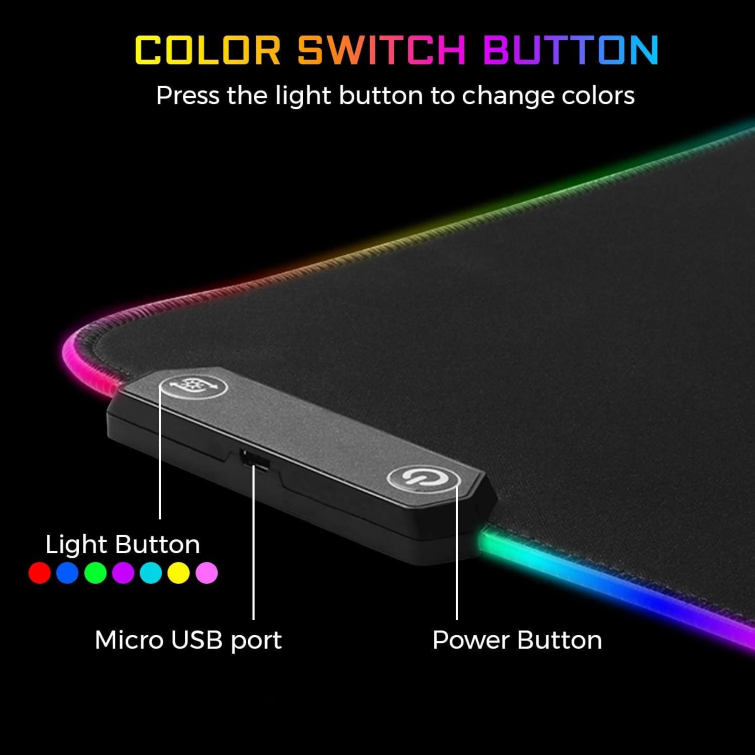 THE G-LAB Pad RUBIDIUM - Tappetino per Mouse RGB - Tappetino per Mouse Gaming XXL - Retroilluminazione LED, Resistente All'Acqua, Tessuto D'Elevata Precisione, Base In Gomma Antiscivolo, 800x300x3mm