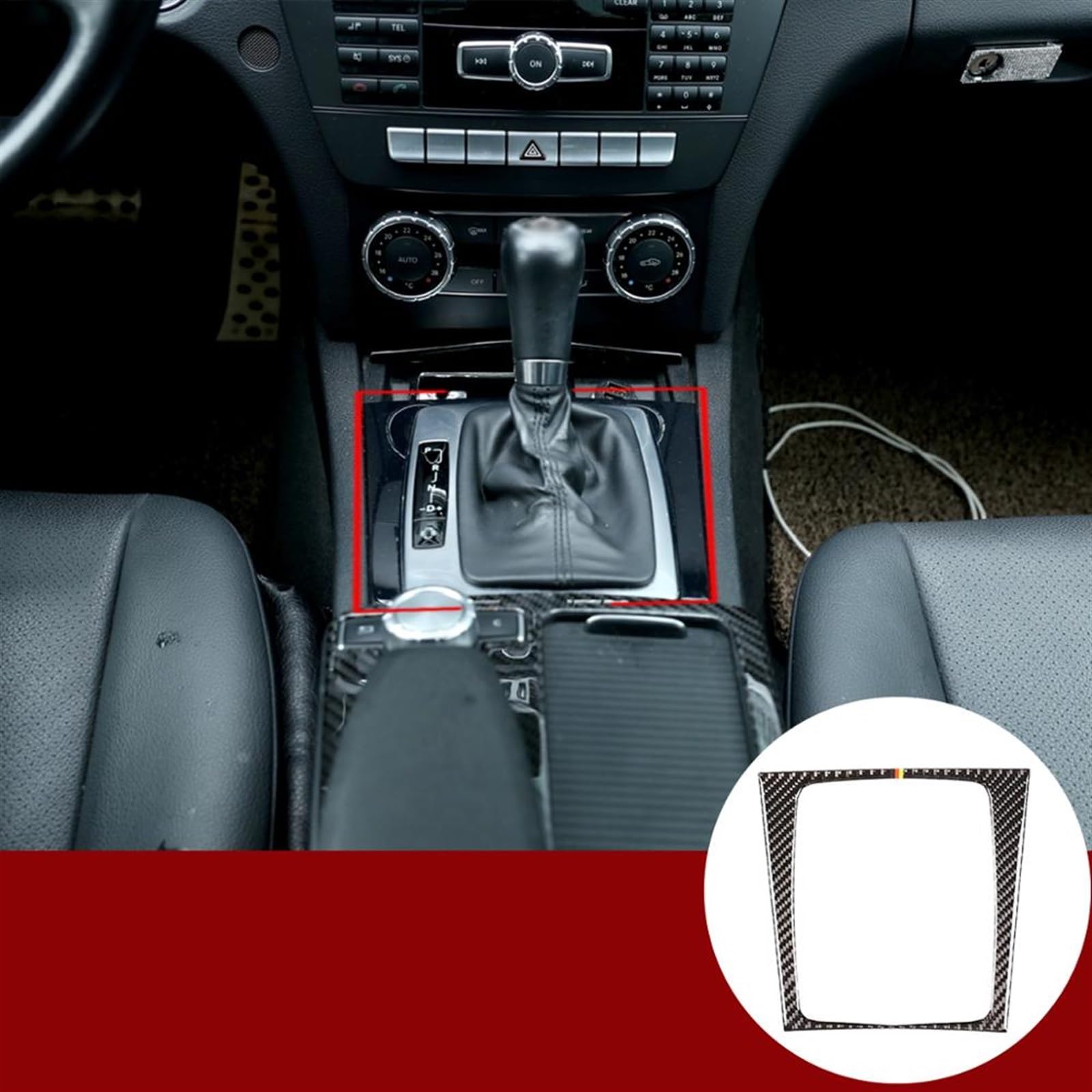 Komponenten Für Benz C-Klasse 2007–2013 Zigarettenanzünder-Abdeckung, Schalttafel, Weiche Kohlefaser Fahrzeuginnenraummodifikation