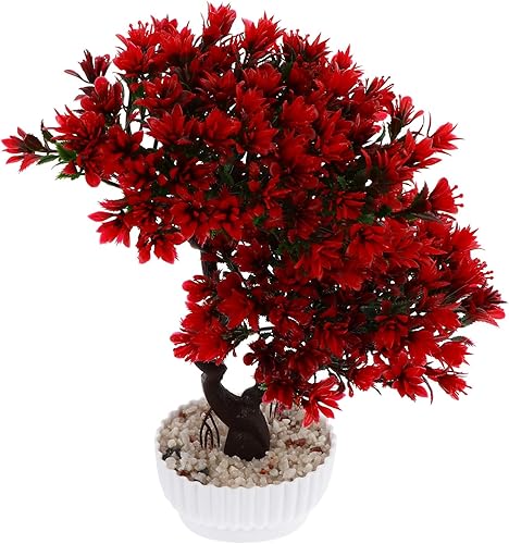 Miniatura 5 de DOITOOL Árbol bonsái artificial en maceta, plantas de pino sintético en maceta, plantas de casa falsas de plástico, decoración de escritorio zen