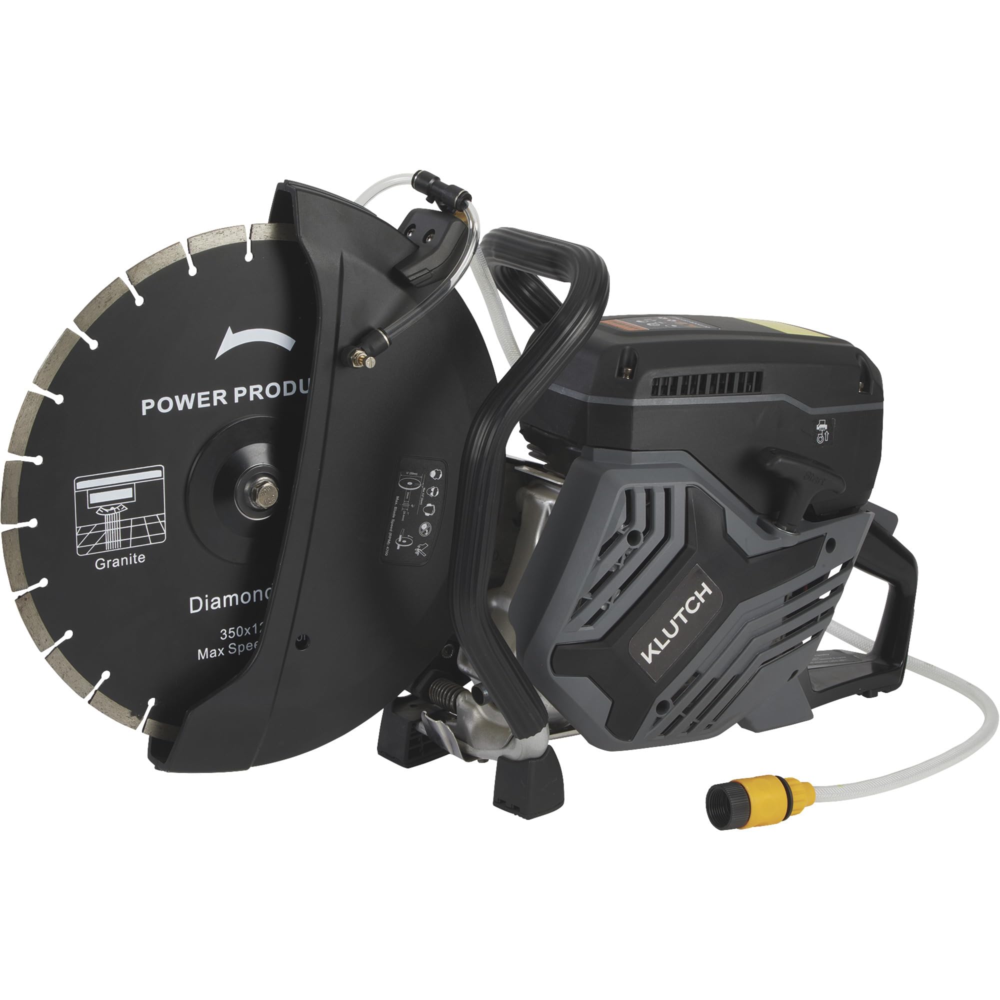 Klutch Gas-Powered Concrete Cut Saw, 4.7 HP, 14in. Blade Dia., 5in. Cutting Depth