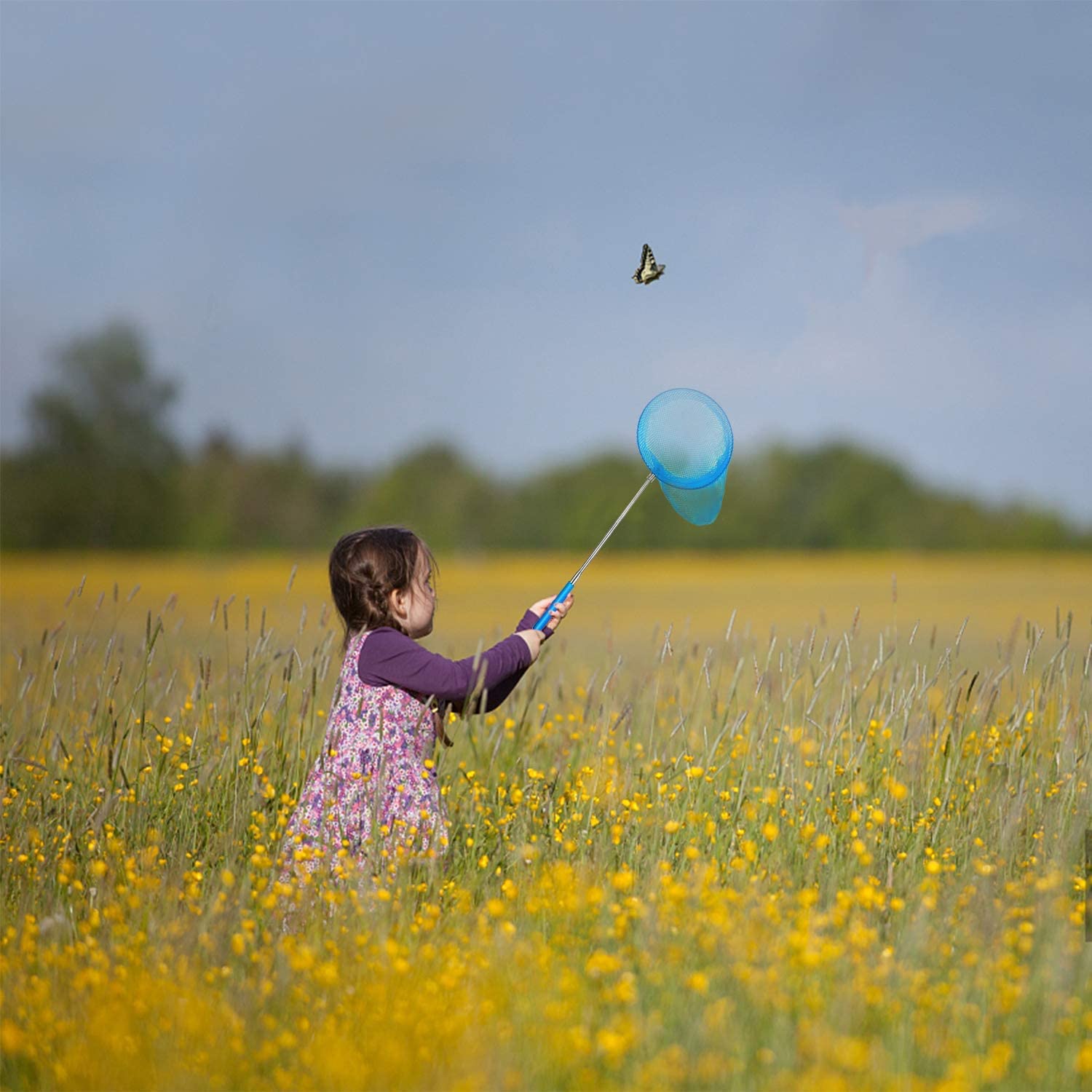 Telescopisch Schepnet Voor Kinderen, Set Van 2 Vlindernet Voor Kinderen Met Telescopische Paal Buiten Ideaal Voor Het Vangen Van Insecten Vissen In De Buitentuin