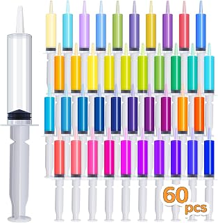 BainGesk 60 Pack Jello Shot Syringes,1.5 oz Reusable Jello Shot Syringes with Tip Cap, Washable, Durable Jello Shot Syringes for Halloween, Great for Halloween Party Favors and Party Supplies