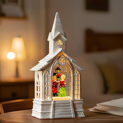 Vista 15 de Linterna de globo de nieve de Navidad, muñeco de nieve brillante con música, forro USB/funciona con pilas, linterna iluminada para decoración