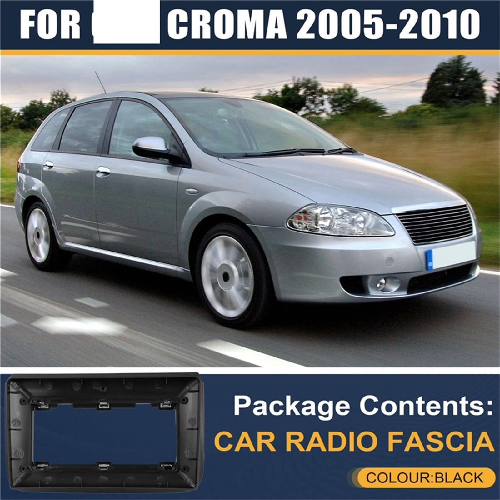 Lecteur DVD de Voiture Cadre Adaptateur de Cadre de Tableau de Bord pour Fiat Croma 2005-2010 9 Pouces, kit de Montage pour Tableau de Bord Auto Radio Cadre