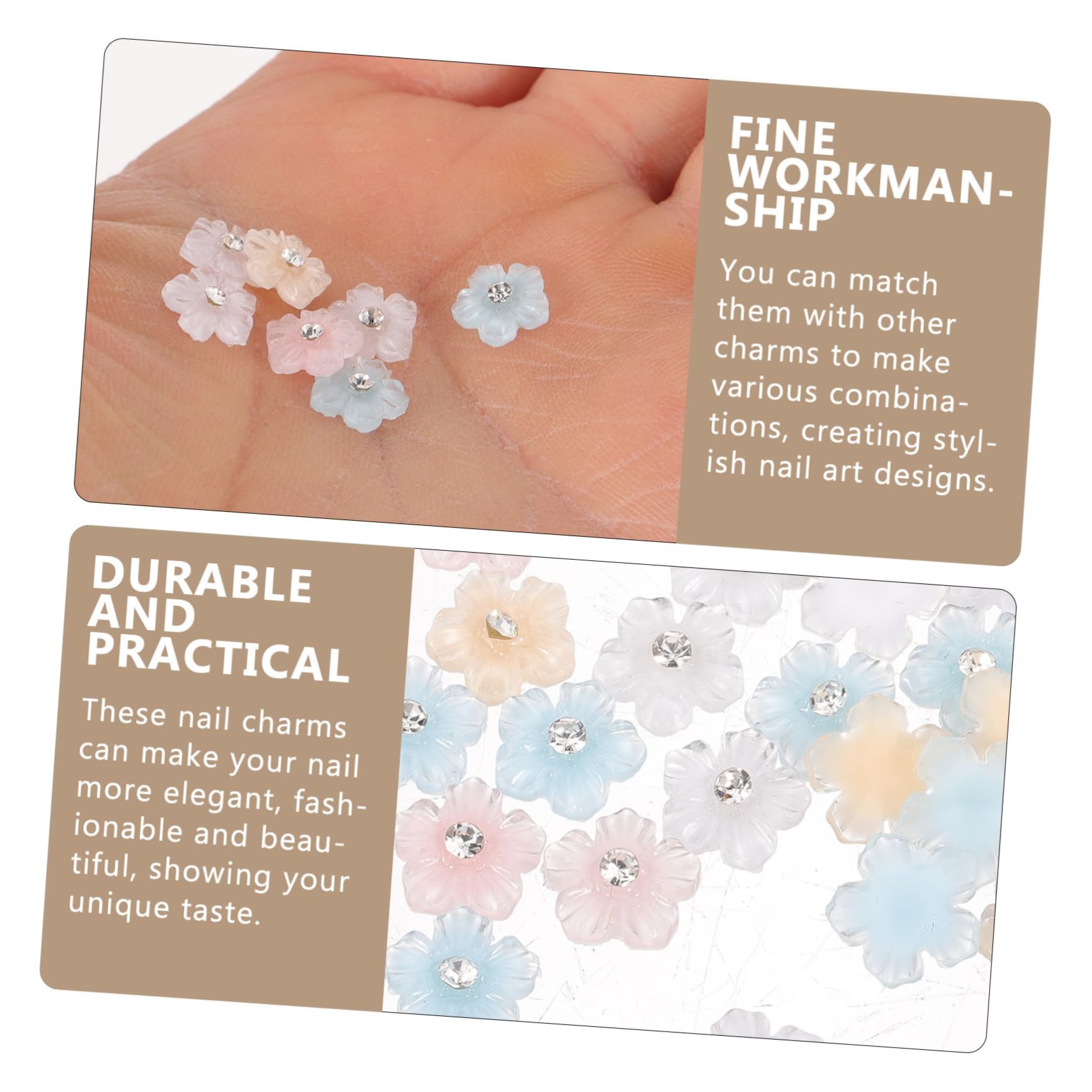 Leuchtende Kunstharz-Blumen-Cabochons – Nagelanhänger, Grün, Für DIY, Schmuck & Deko