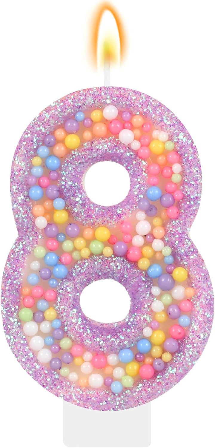 Pastel Macaron 1st Birthday Candle Sweet Pink Number 1 Candle Cake Topper Cupcake Decorations for Girls and Women Party Decor Anniversary Celebrations Supplies