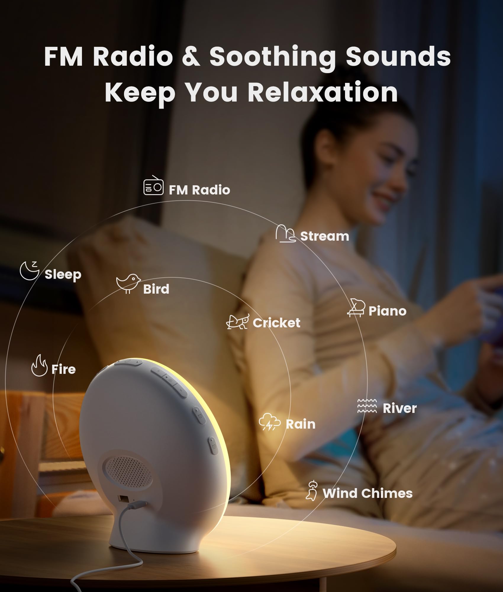 ecozy Sunrise Alarm Clock, Smart Wake Up Light APP Control,Alarm Clock with Alexa,Sunrise Sunset Simulation, 4 Alarms FM Radio, Natural Sounds, 7 Colors Night Light,Tap Snooze for Heavy Sleepers Adult