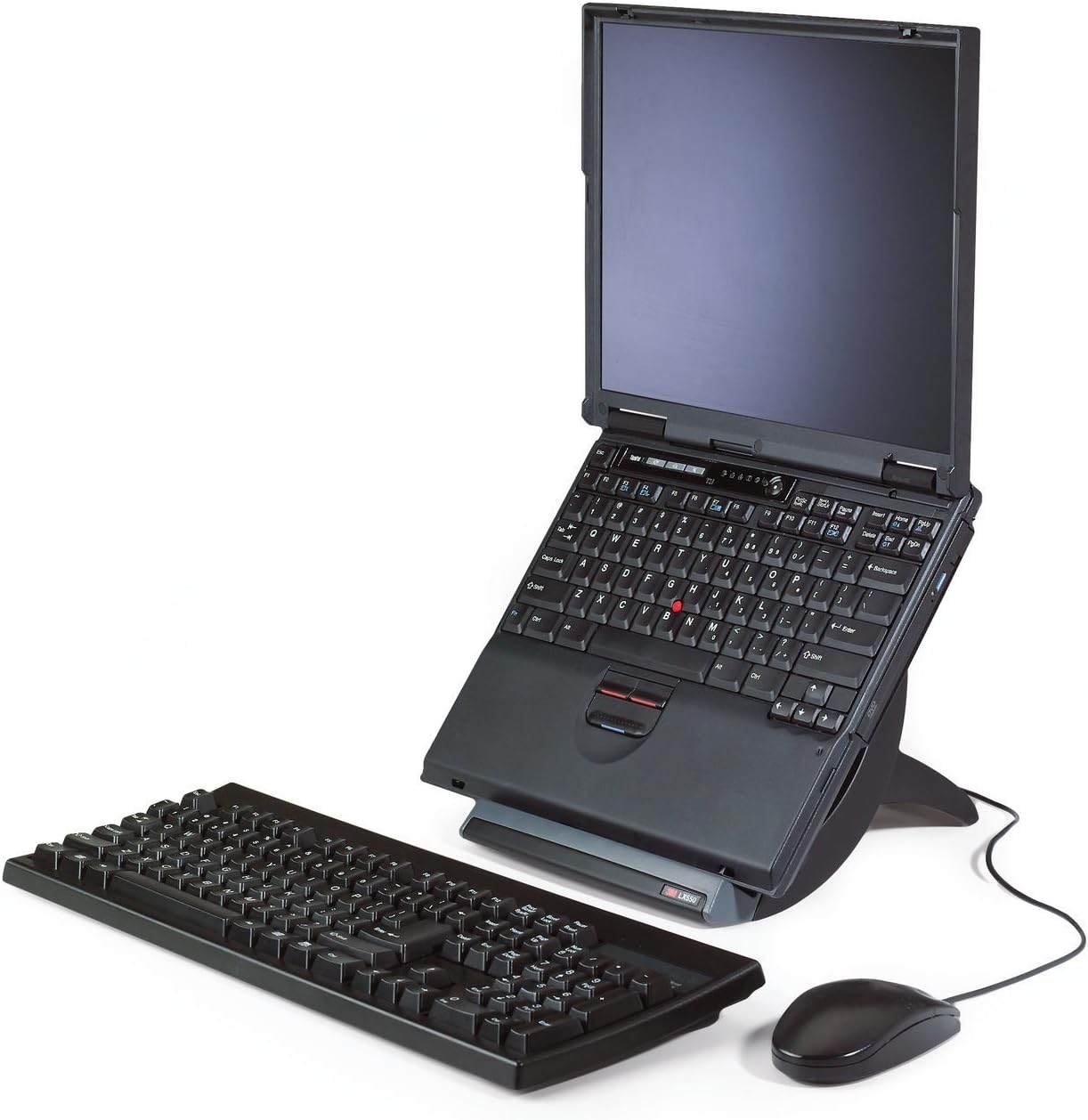 Vertical Notebook Computer Riser, Cable Management, 9x12x6 1/2 - 9 1/2, Black