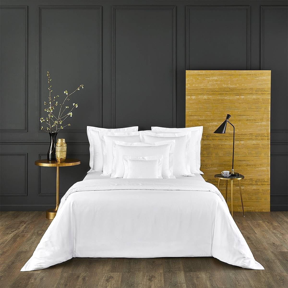 Yves Delorme Triomphe Blanc King 114 x 116 in Flat Sheet - Extra Soft and Warm Luxury Sheets, 100% Natural Organic French Bed Linens - Breathable and Durable