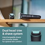 Philips Body Groomer 5000 Series - Trimmer for Men with Triple Protect Shave System, Intimate Trim & Shave, Interchangeable Heads, 100% Showerproof, 100 Min. Runtime, Model BG5490/28