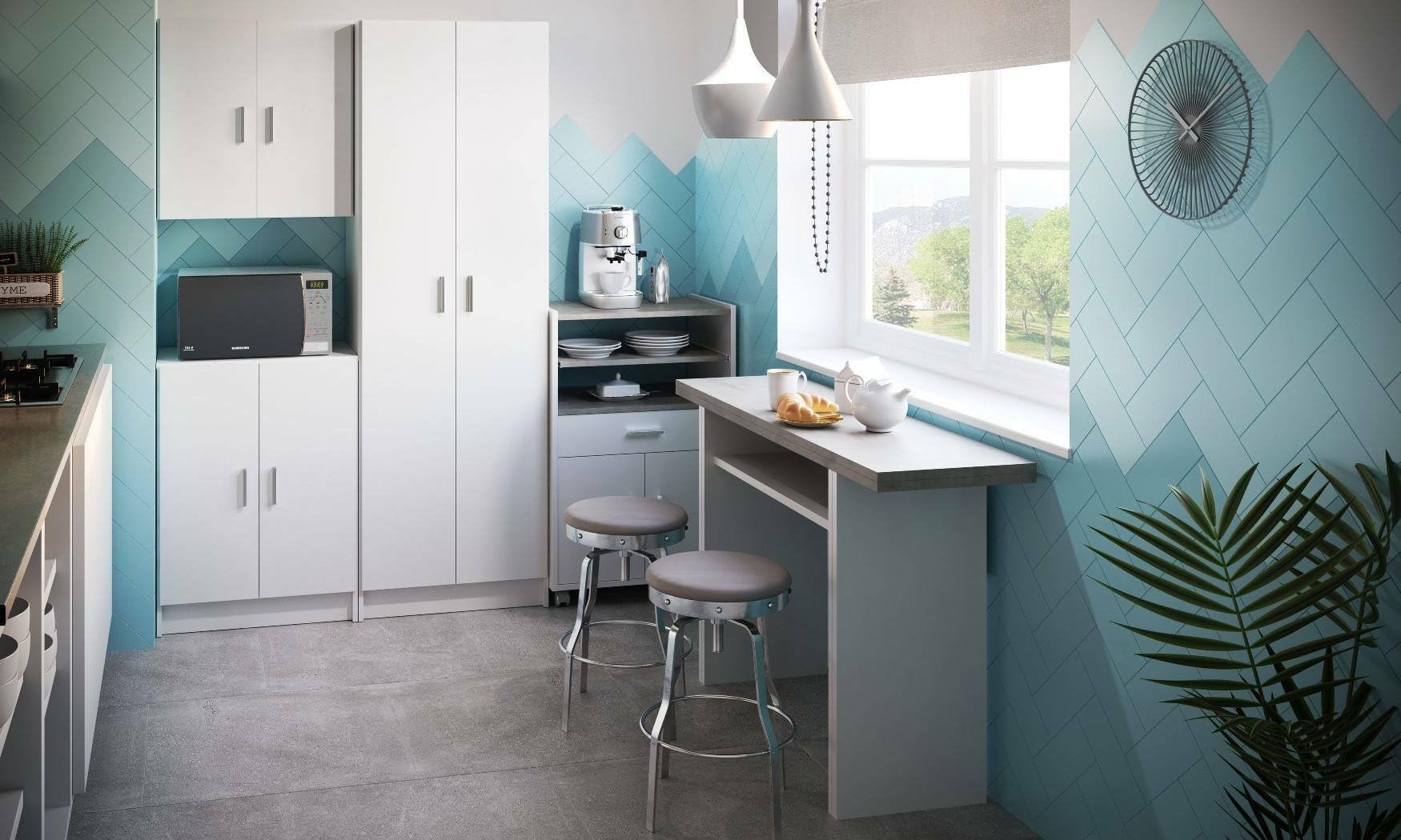 Dmora - Mobile pensile Detroit, Armadio ausiliare a 2 ante, Armadietto multiuso da bagno o lavanderia, 59x27h60 cm, Bianco