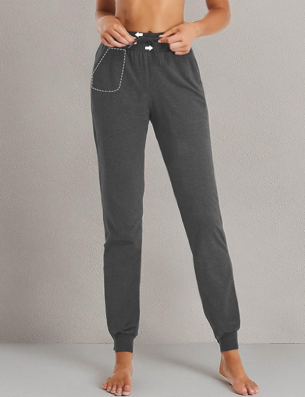 SEVEGO Pantalones de chándal para Mujer Pantalones Deportivos de algodón Cintura Alta Pantalones de Entrenamiento Holgados Largos con Bolsillos