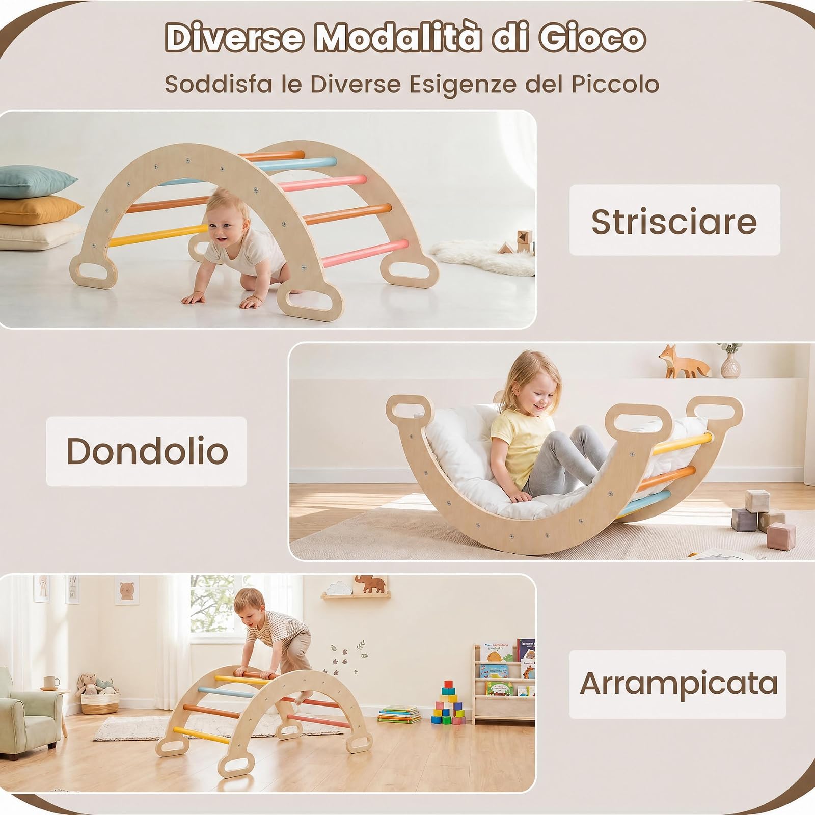 RELAX4LIFE Set da Arrampicata per Bambini, Triangoli con Arco (Colorato)