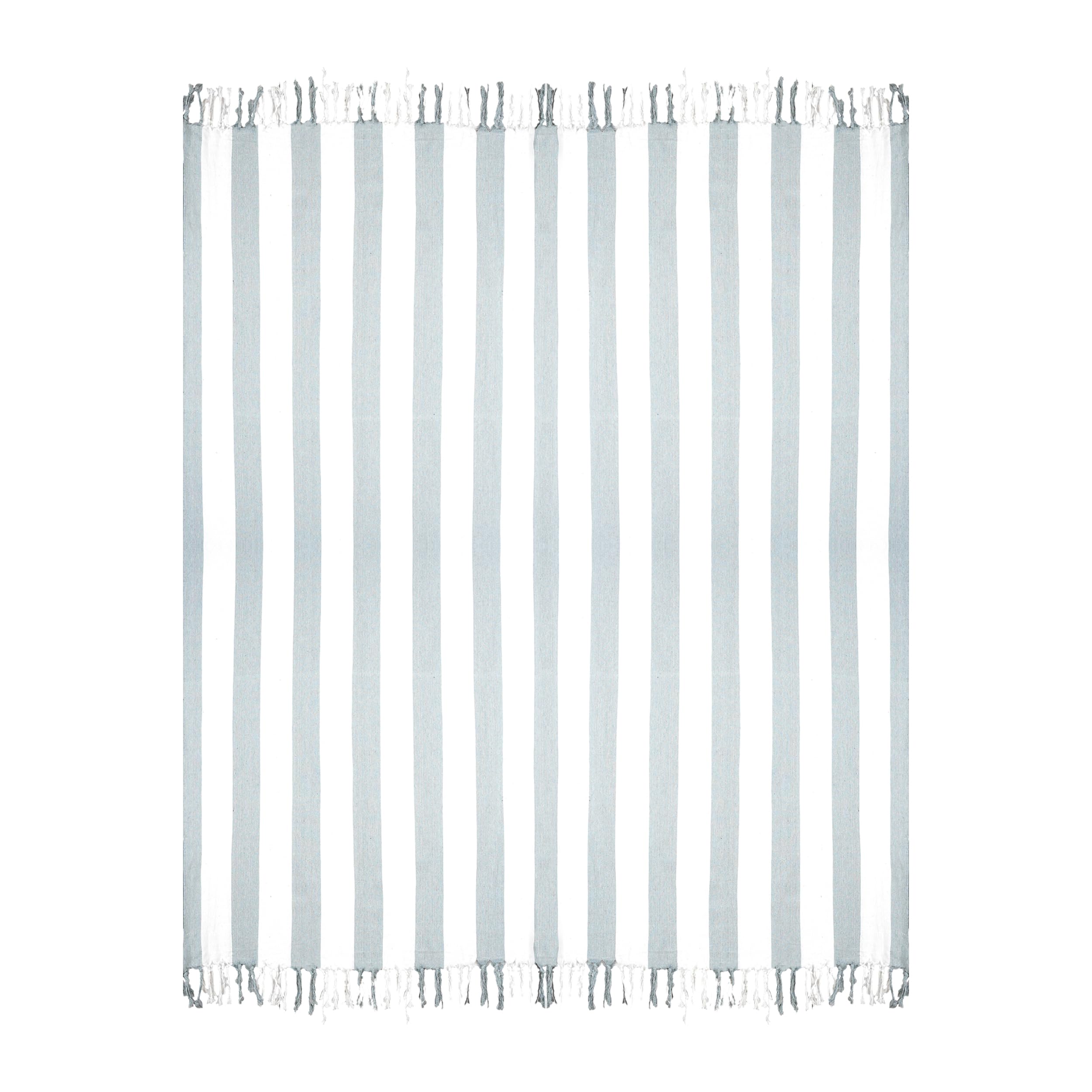 H HANSEL HOME Fouta Playa XXL de Algodón/Poliéster 210x240 cm con Flecos, Toalla Playa Grande para Familia, Toallas Gigantes de Playa para Verano y Vacaciones - Gris