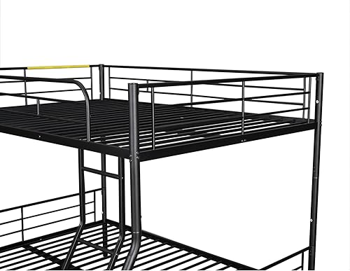 Miniatura 179 de Harper & Bright Designs Litera de metal completo sobre tamaño matrimonial para adultos, marco de cama de metal resistente con escalera y correas de