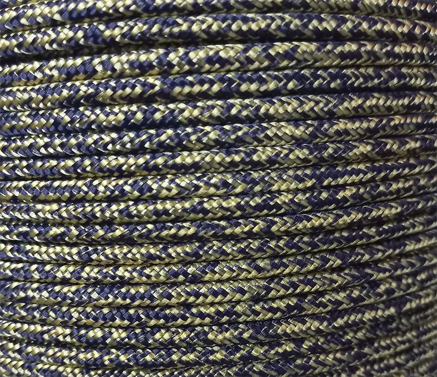 Nautos Dy PES - High Performance Rope - Dyneema Core with Polyester Cover - Sell by Foot (Black and Green, 6mm)